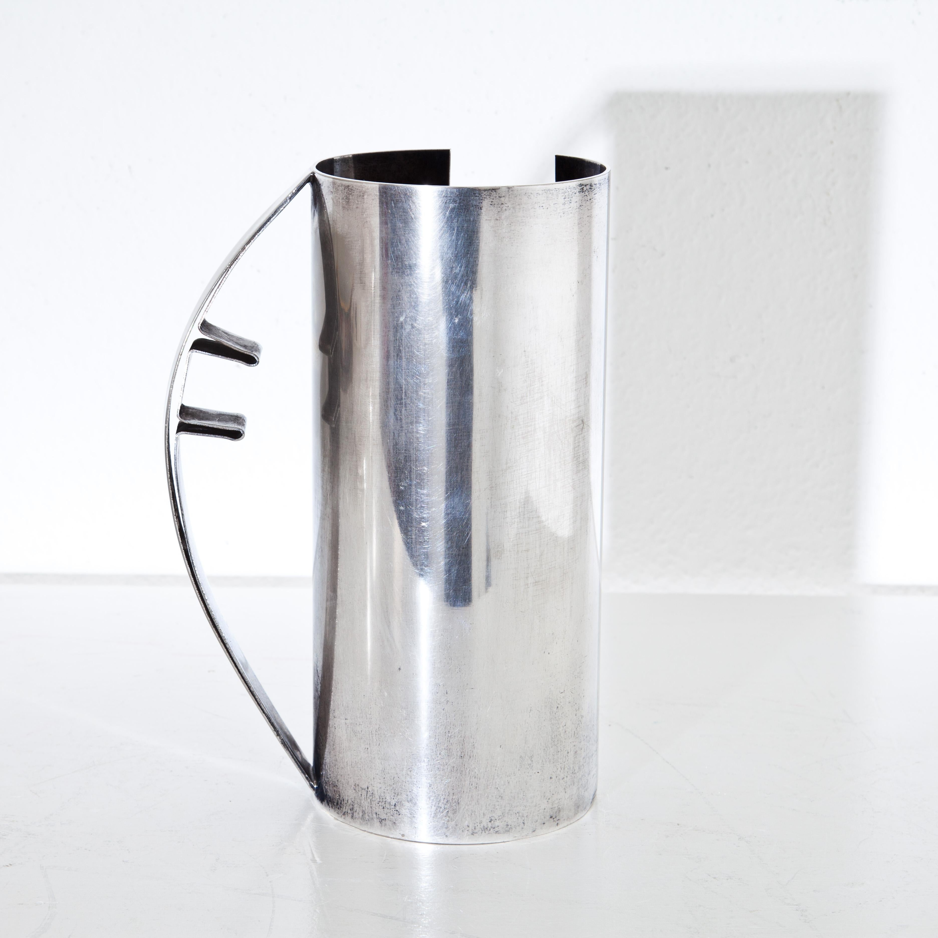 Late 20th Century Carlo Scarpa Pitcher for Cleto Murani, Italy 1970s, Silver Plated