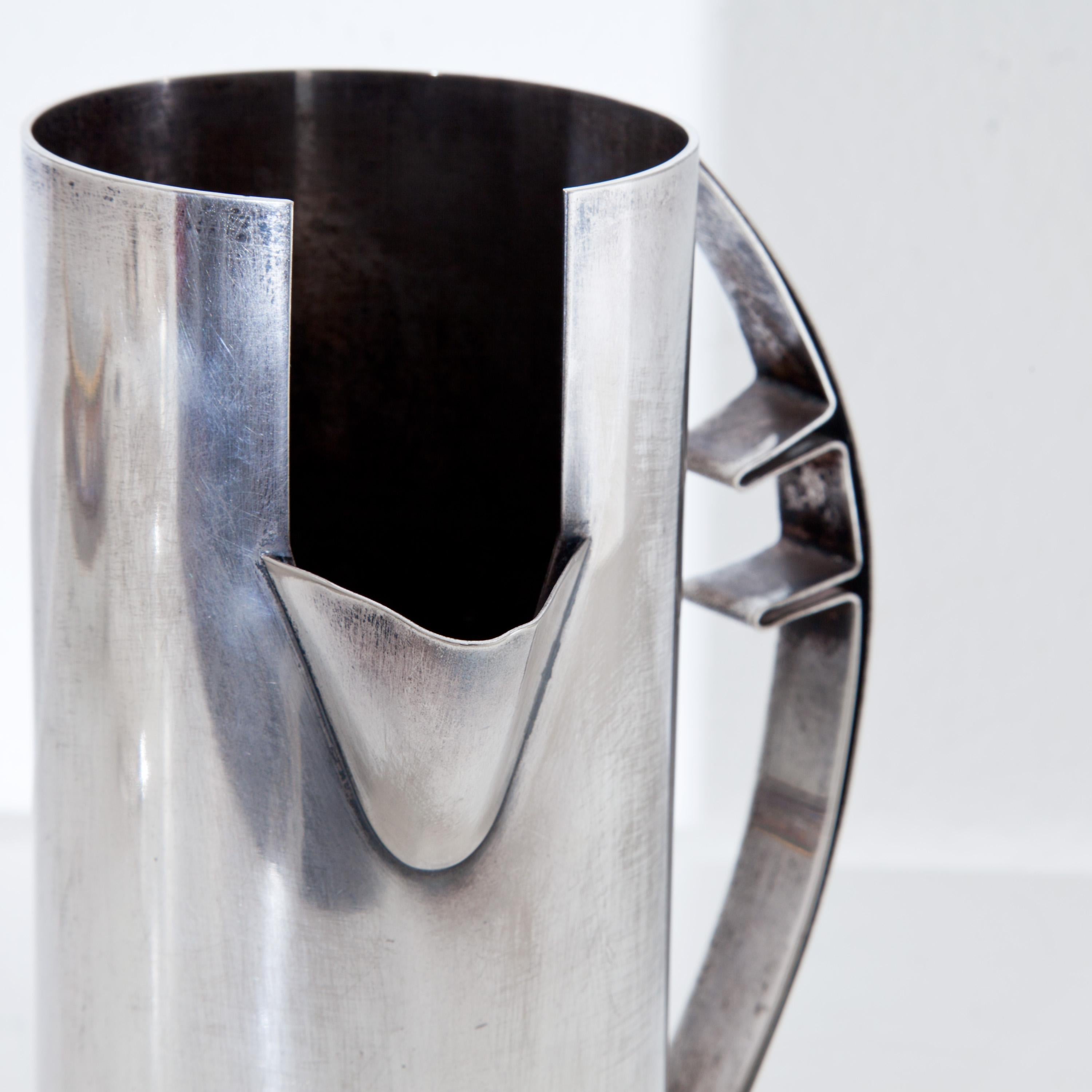 Carlo Scarpa Pitcher for Cleto Murani, Italy 1970s, Silver Plated 1