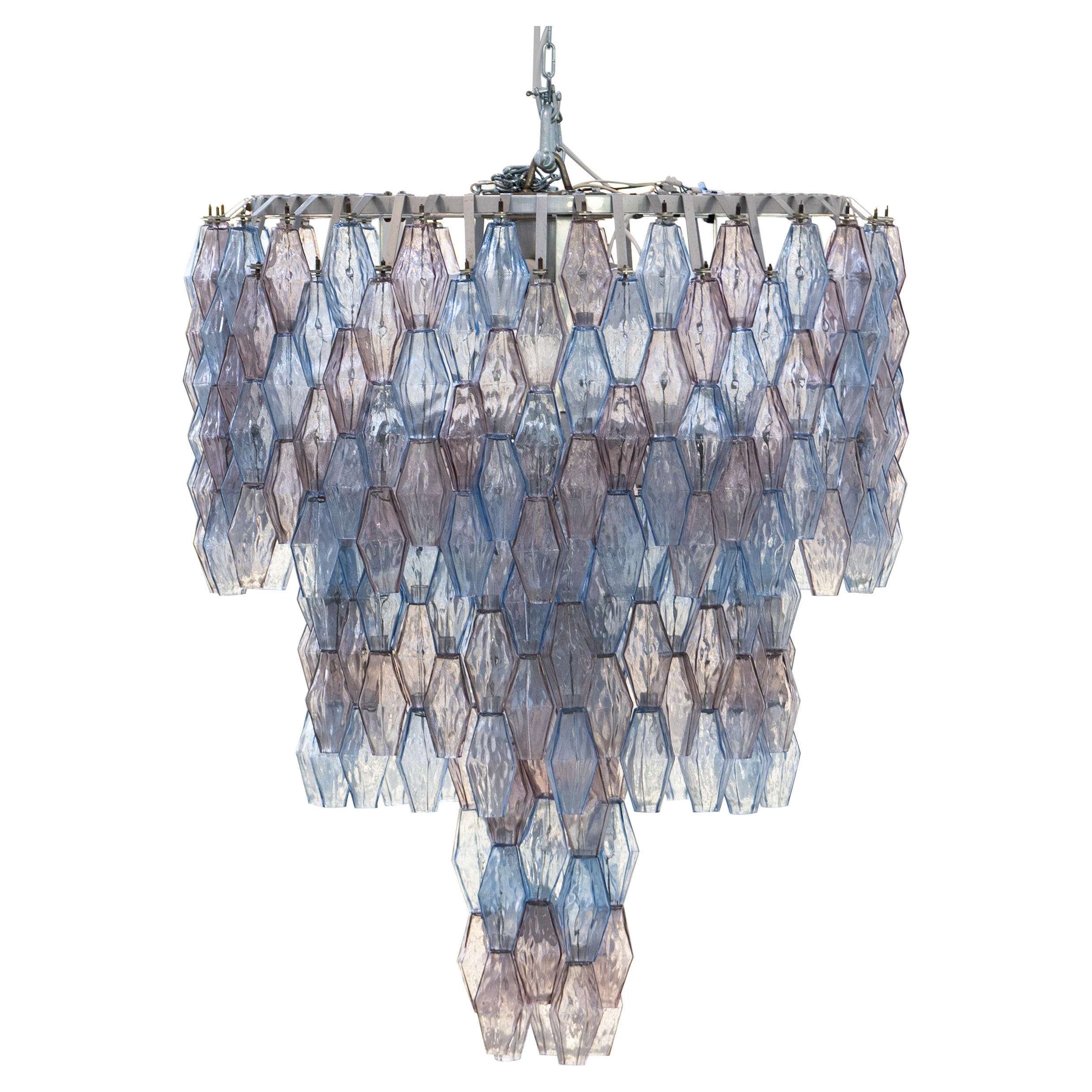Carlo Scarpa Poliedri Chandelier 1969 Murano Glass Light 110cm Mid Century Italy