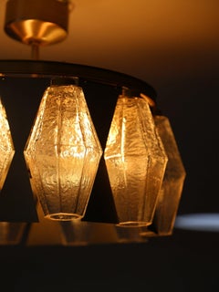 Carlo Scarpa Poliedri Glass Pendant Lamp, Italy, 1960s