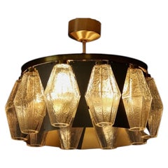 Carlo Scarpa Poliedri Glass Pendant Lamp, Italy, 1960s