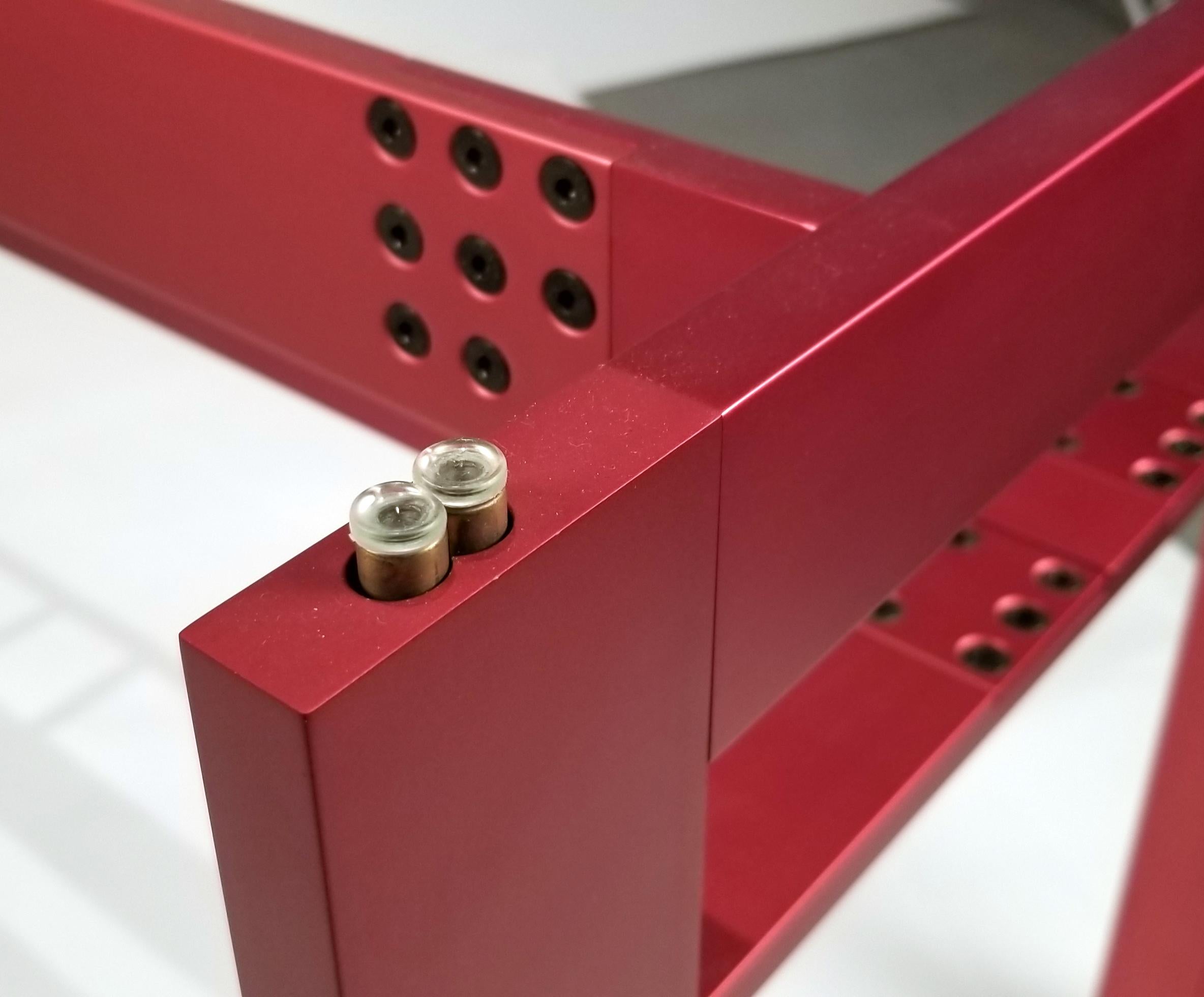 Carlo Scarpa Red Anodized Architectural 'Doge' Dining Table for Cassina Simon In Good Condition In Dallas, TX