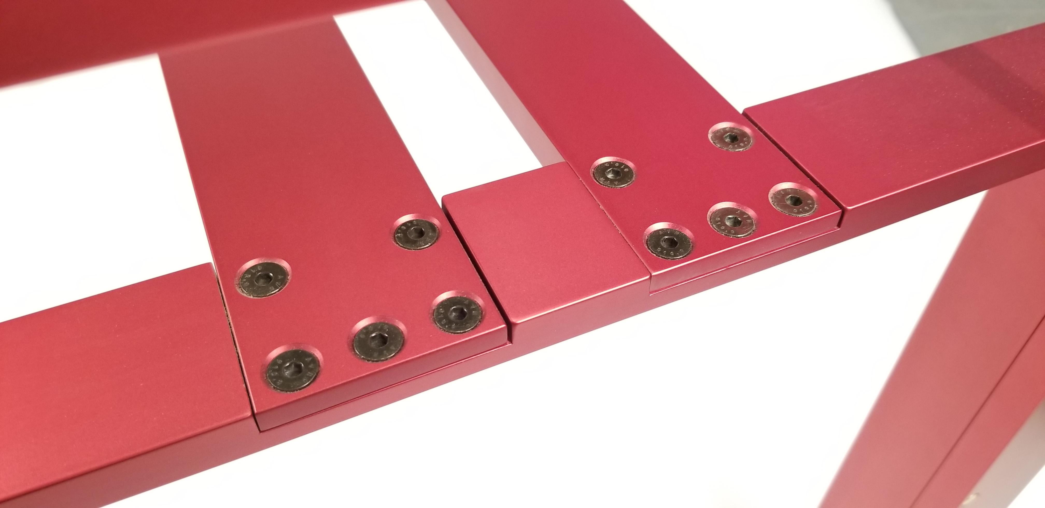 Contemporary Carlo Scarpa Red Anodized Architectural 'Doge' Dining Table for Cassina Simon