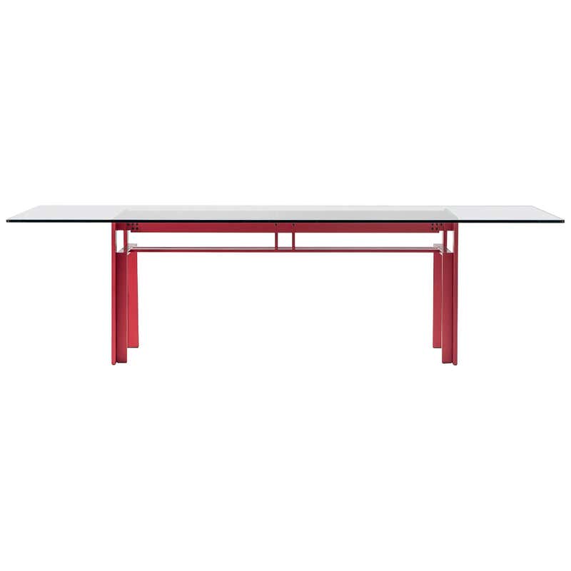 Carlo Scarpa Red Anodized Architectural 'Doge' Dining Table for Cassina ...