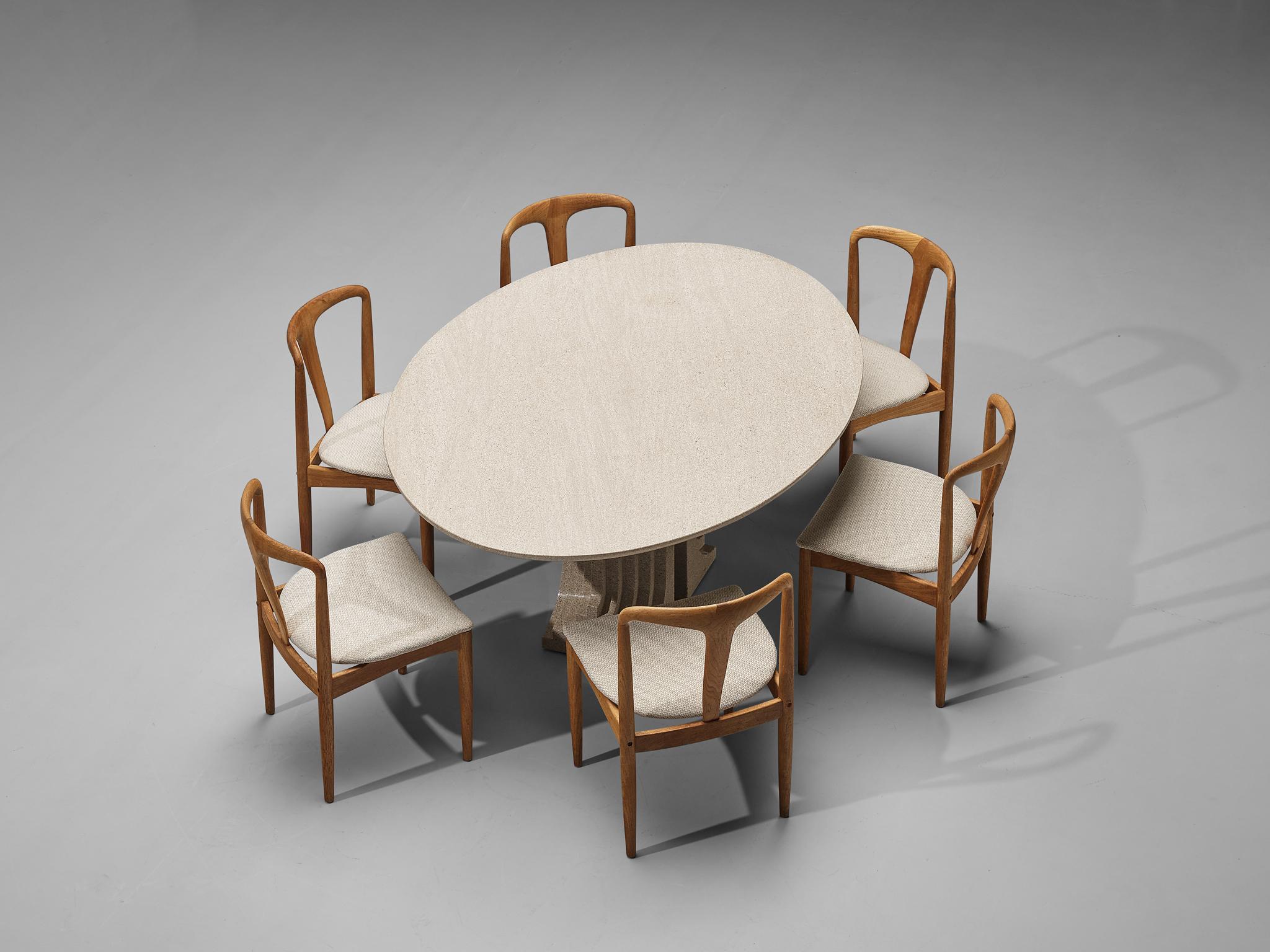 Carlo Scarpa ‘Samo’ Dining Table in Granit and J. Andersen ‘Juliane’ Chairs 3