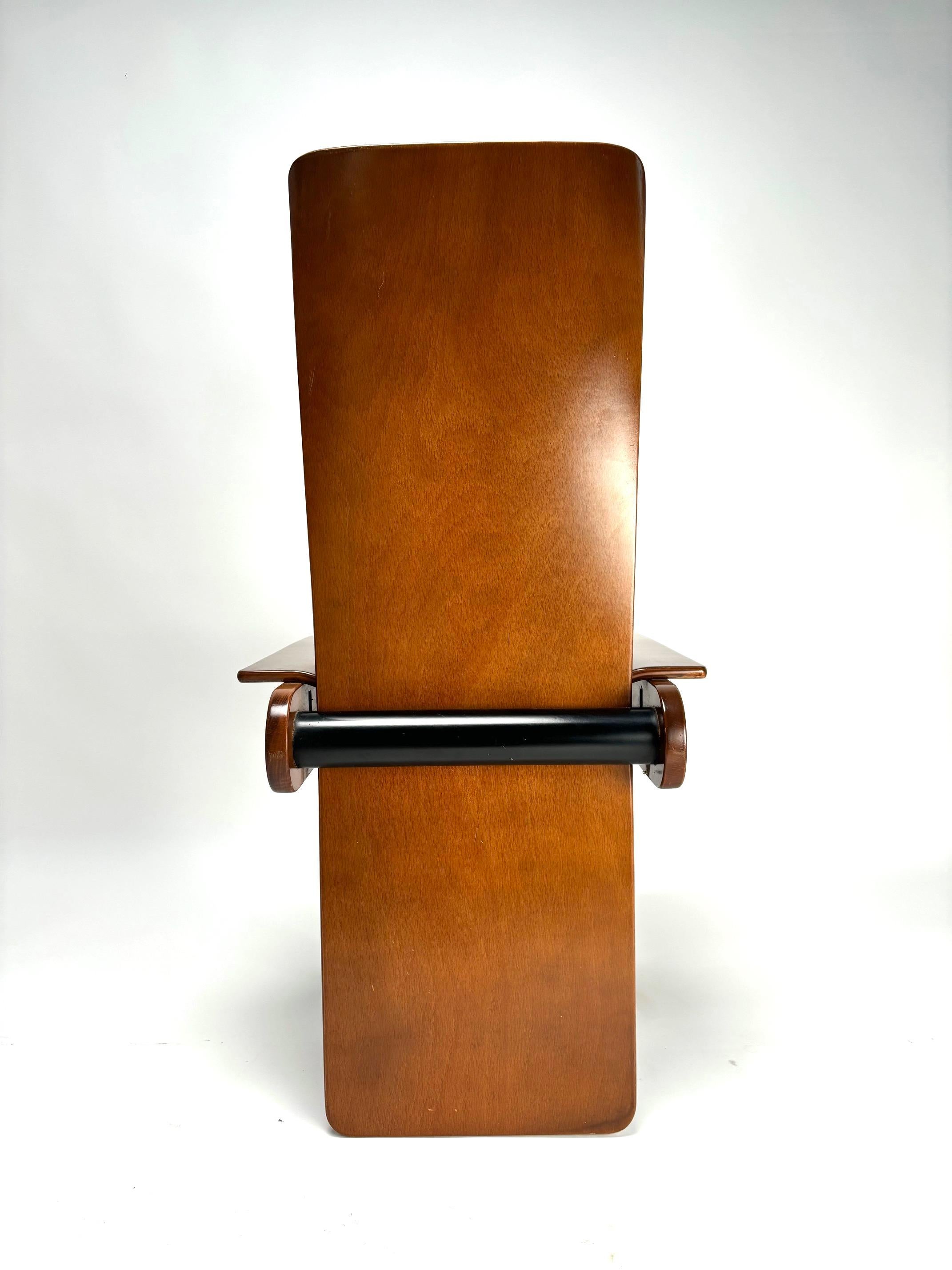 Carlo Scarpa, Set of 6 Wooden Chairs for Gavina, Italy 1970s For Sale 1