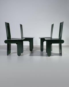 Carlo Scarpa, set di quattro sedie da pranzo in legno laccato per Gavina, Italia, 1974