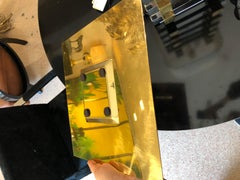 Carlo Scarpa Signed Golden Brass Squared Plate