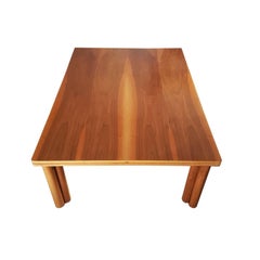 Carlo Scarpa Signed Large Natural Walnut Italian Table, Bernini, circa 1977
