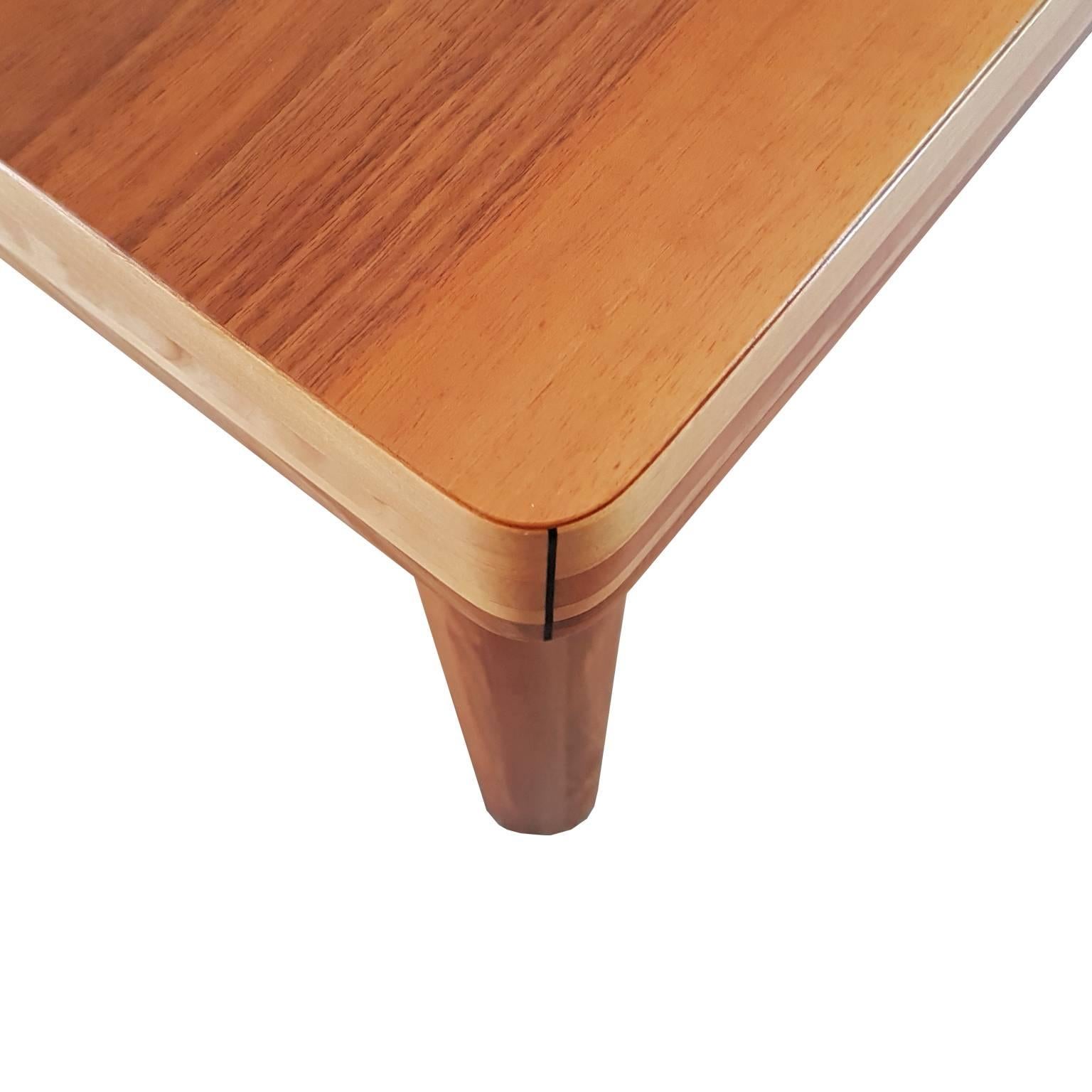 Carlo Scarpa Signed Large Natural Walnut Italian Table, Bernini, circa 1977 For Sale 1