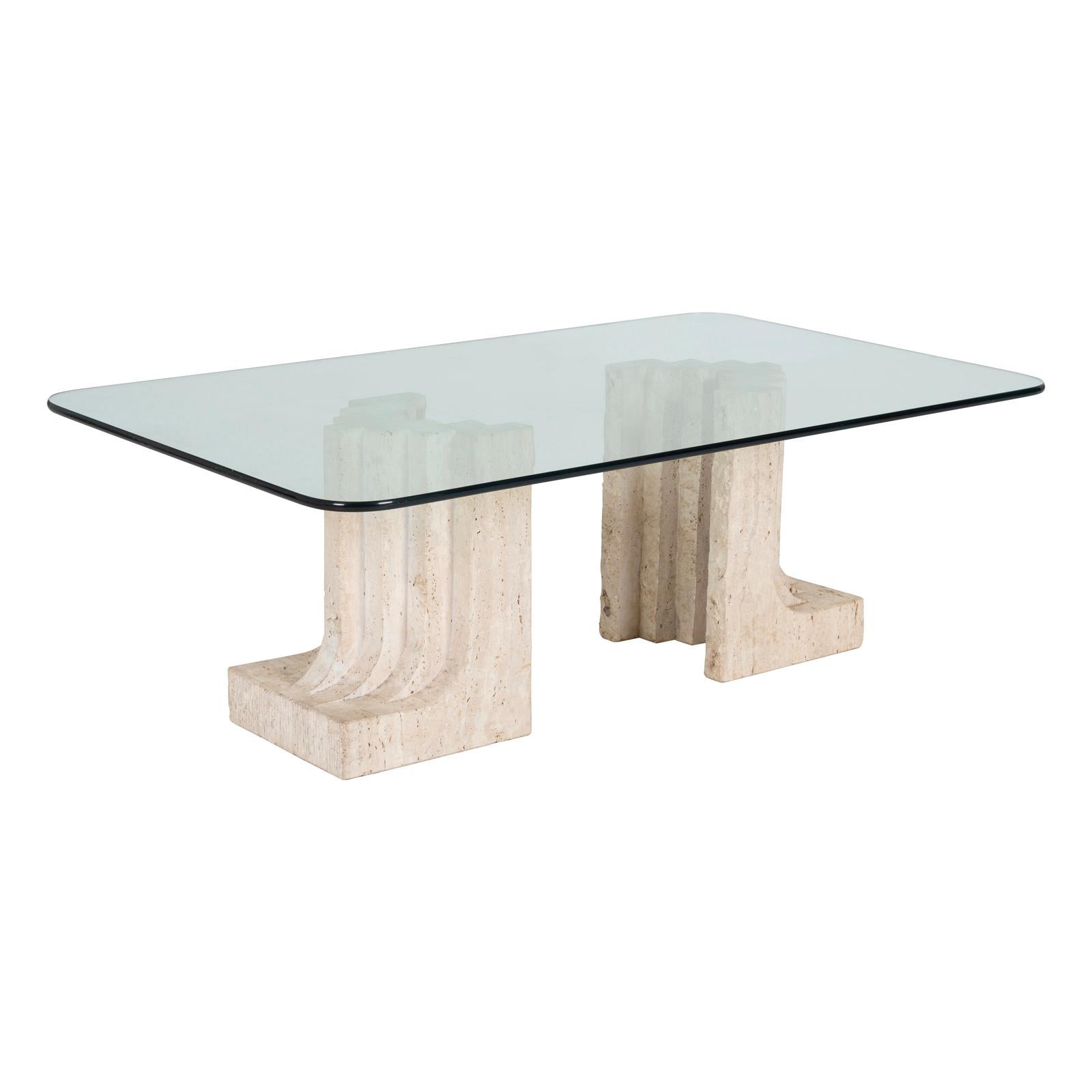 Glass Carlo Scarpa Style Coffee Table For Sale