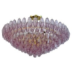 Carlo Scarpa Lustre Poliedri en verre de Murano, moderne, du milieu du siècle, par Venini