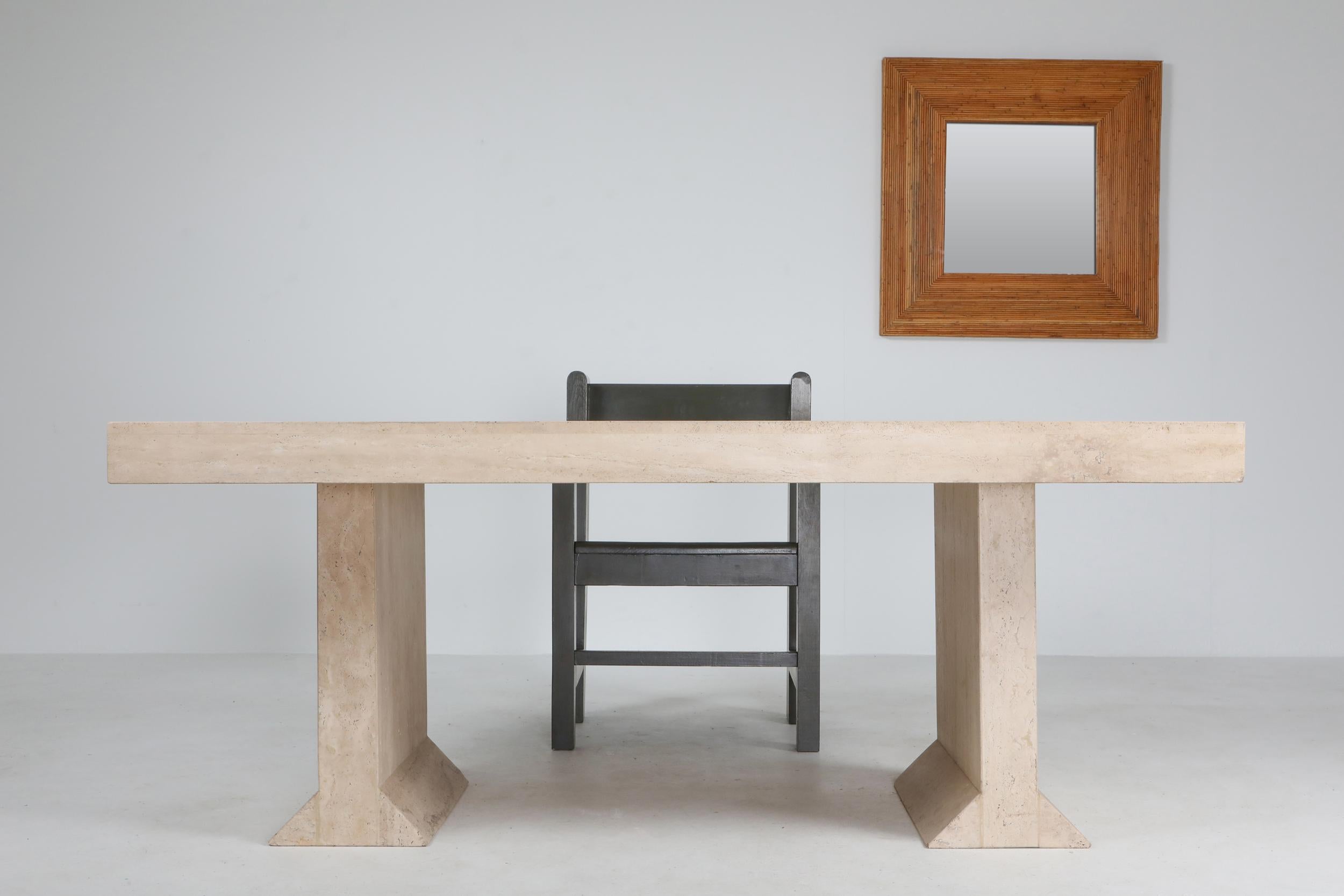 Carlo Scarpa Style Travertine Table or Writing Desk 1