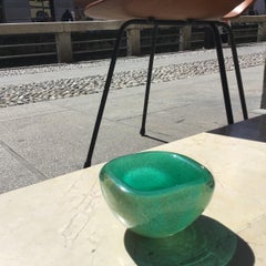 Carlo Scarpa VENINI Pulegoso Vetro Pulegoso Ciottola inclusions Gold 1940 Italy