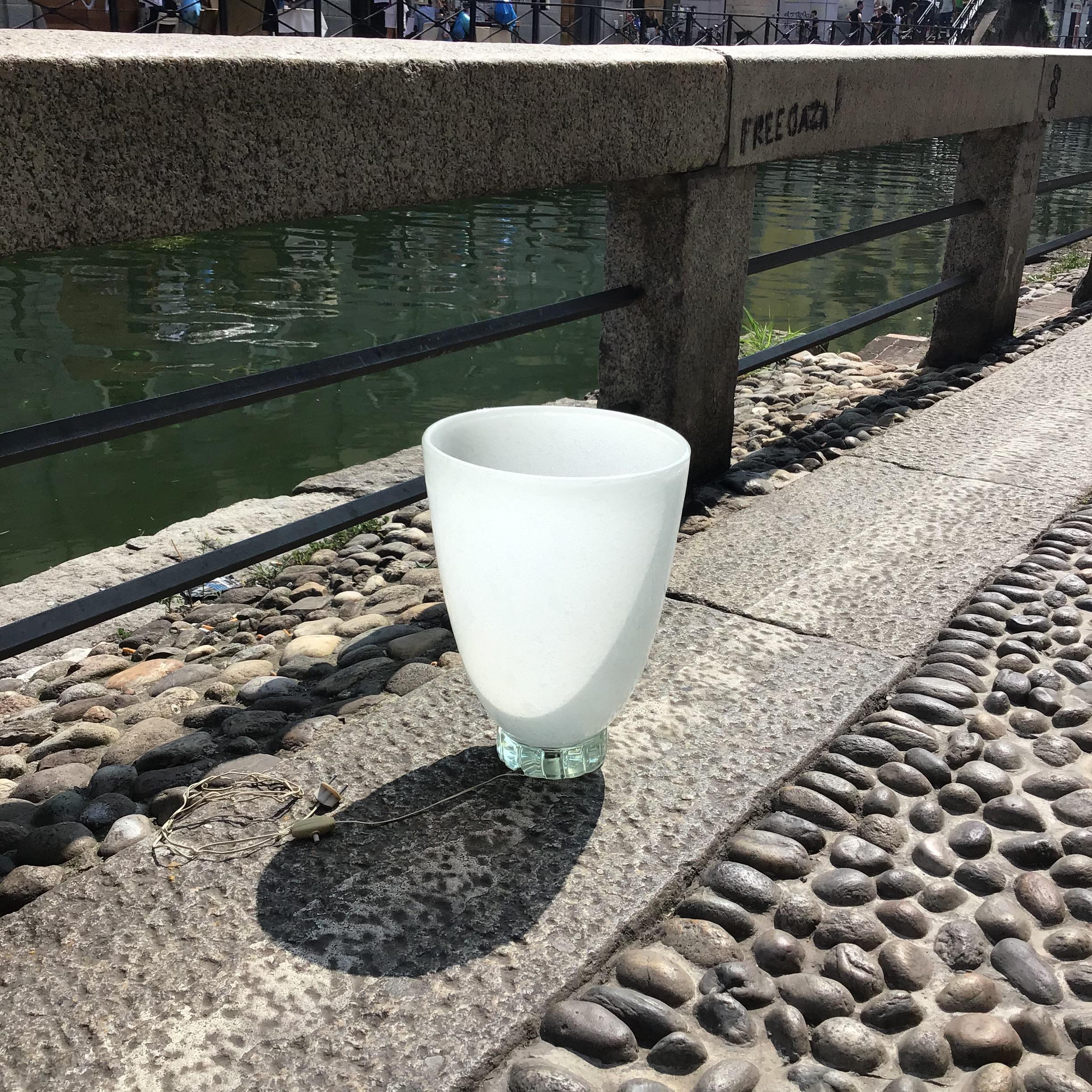 Vetro di Murano CARLO SCARPA VENINI LAMpADA DA TAVOLO VETRO DI MURANO 1940 ITALIA in vendita