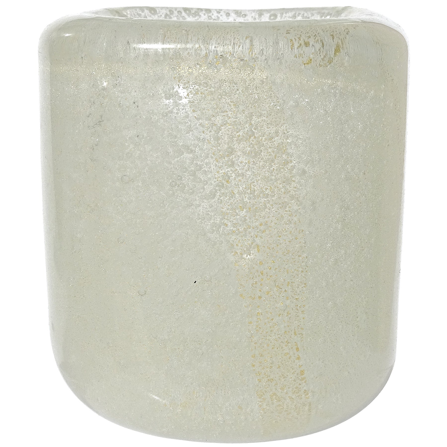Carlo Scarpa Venini Murano Bollicine Motas de Oro Blanco Jarrón de Vidrio Artístico Italiano en venta