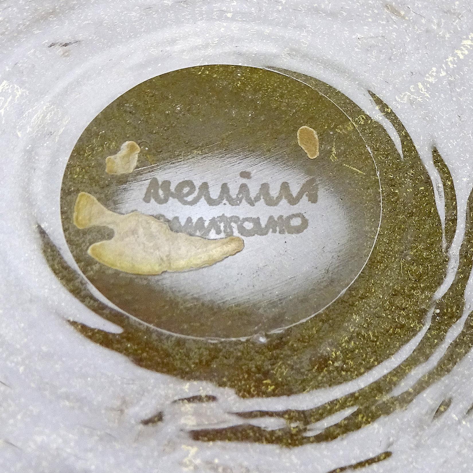 Cendrier en verre d'art italien Bollicine à feuilles d'or signé Carlo Scarpa Venini Murano en vente 7