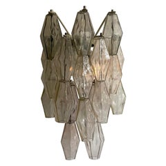 Carlo Scarpa Venini Pair Wall Lamp Polyhedral Murano Glass, Italy, 1960