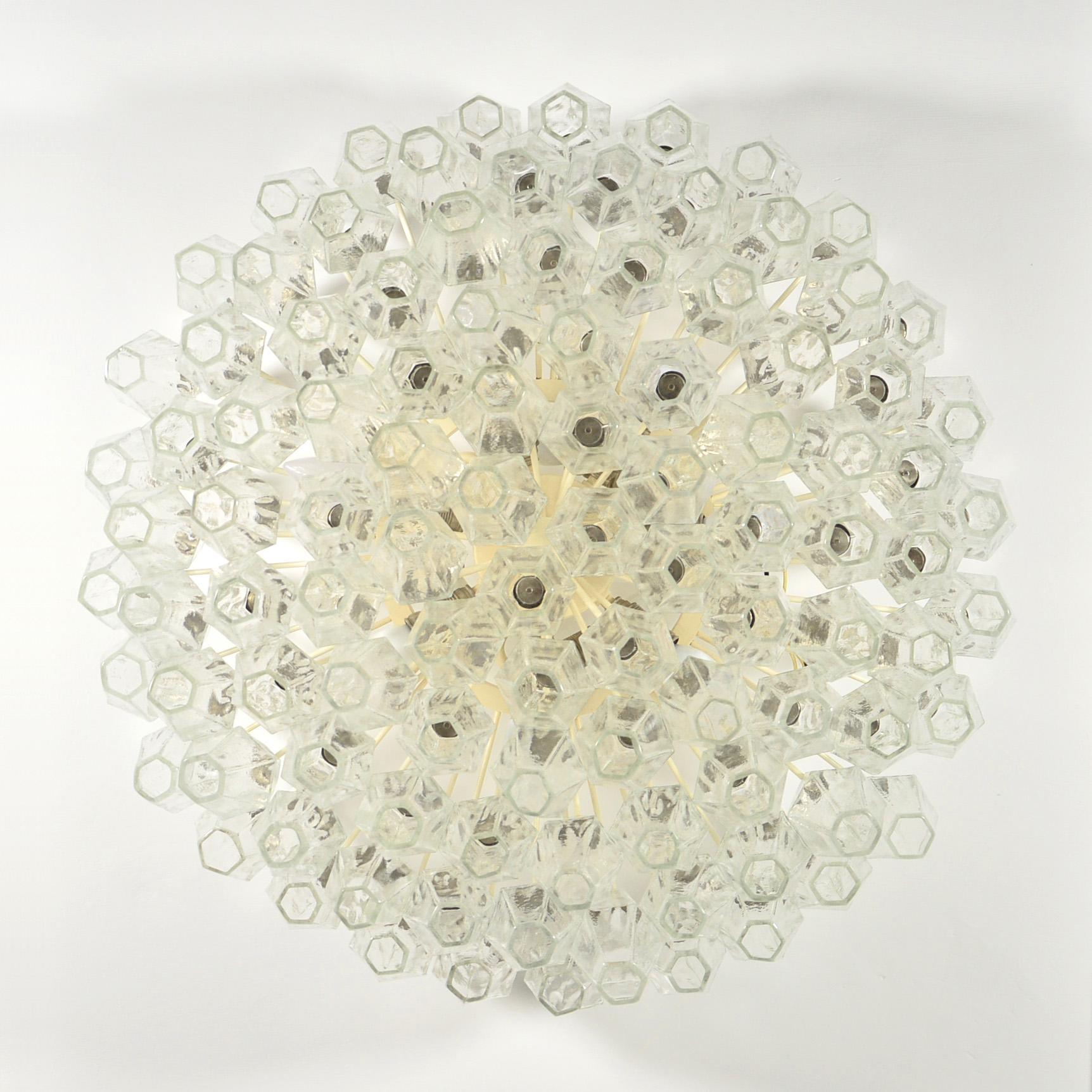 Italian Carlo Scarpa Venini Poliedri Ceiling Lamp, 1958-1960 For Sale