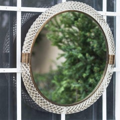 Carlo Scarpa Venini Tracia Round Mirror Signed 1930s