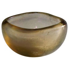 Ciotola in vetro 'Vetro Corroso Aurato' di Carlo Scarpa per Venini, 1936 circa