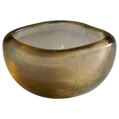 Carlo Scarpa 'Vetro Corroso Aurato' Glass Bowl for Venini, circa 1936