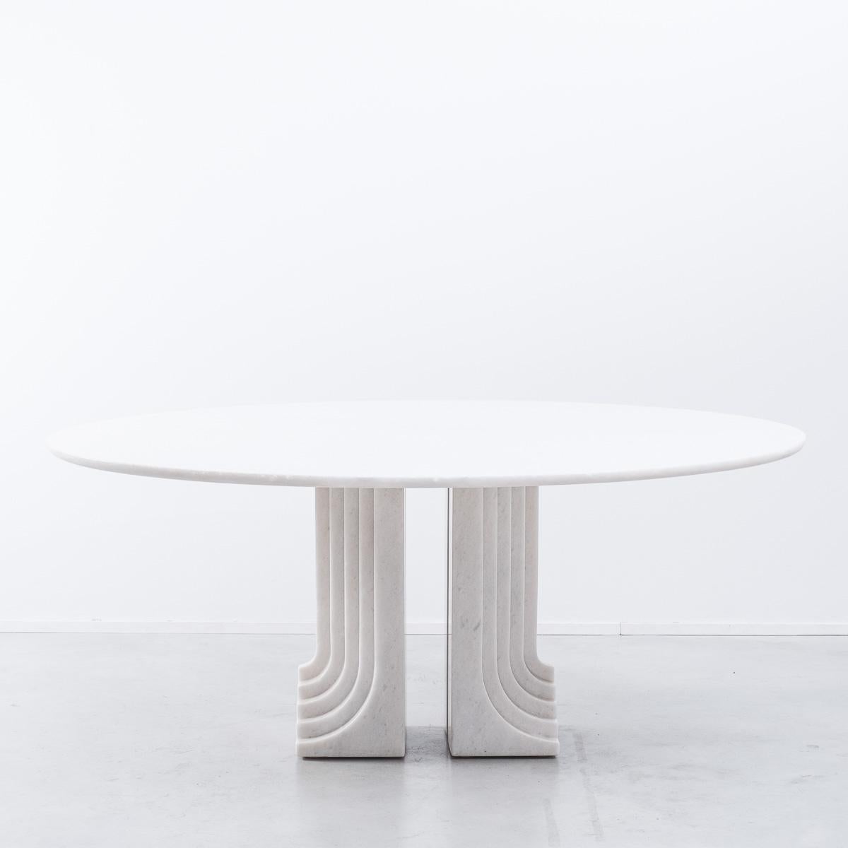 Late 20th Century Carlo Scarpa White Naxos Marble Samo Table for Simon, Italy, 1970
