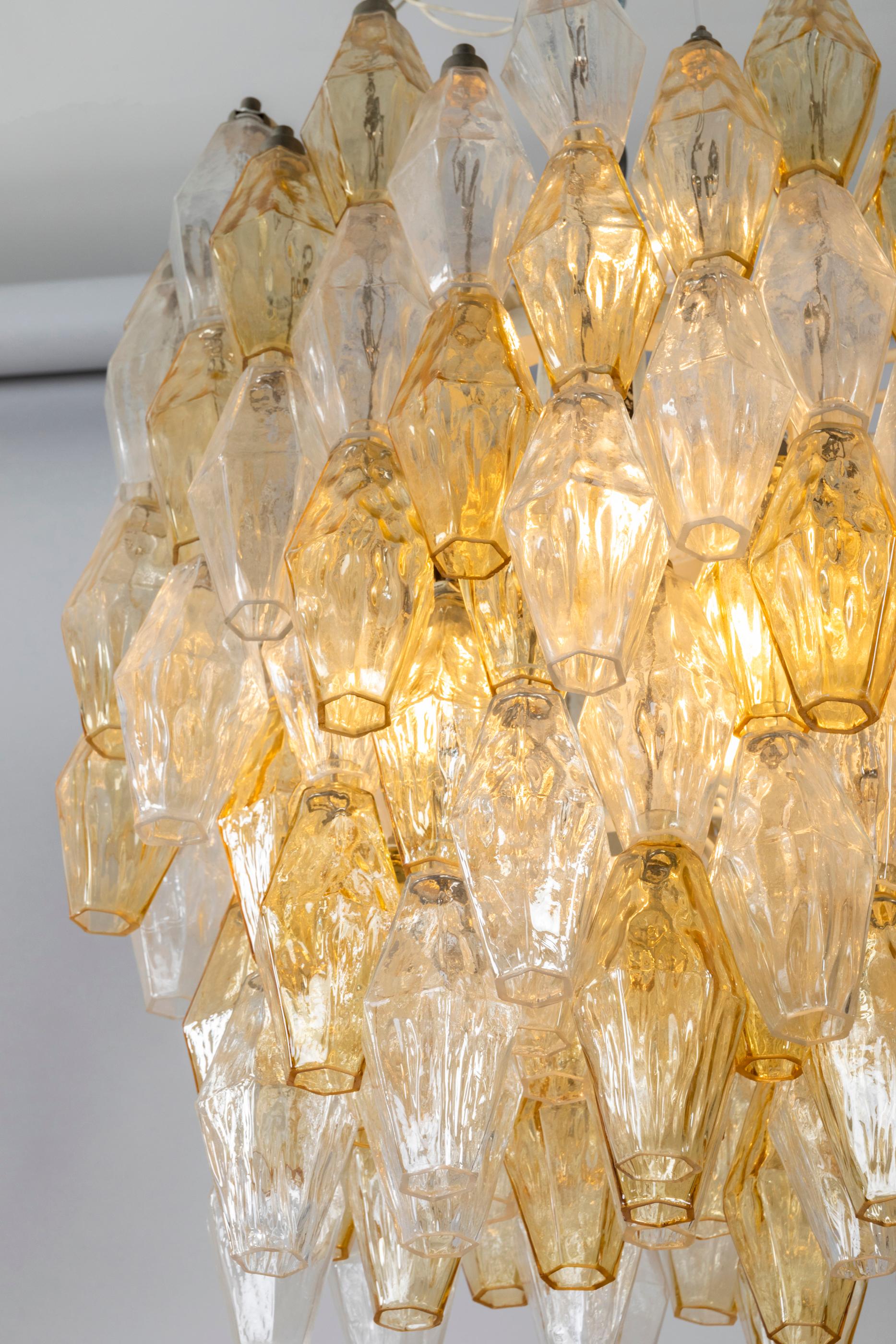 Pale yellow and clear Murano pieces layered to form masterpiece from Scarpa. Italy, 1950s.