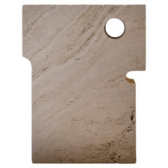 Carlo Side Table Solid Acid-Treated Ostuni Travertine by Dainelli Studio Atelier