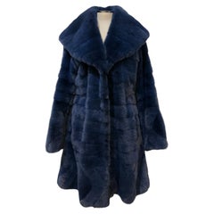 Carlo Tivioli Blue Mink Fur Coat M