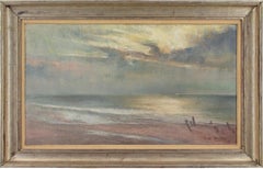 Carlo Van Her, Fin De Jour, Mariakerke, Flanders, Oil Painting 