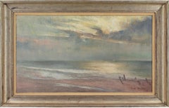 Carlo Van Her, Fin De Jour, Mariakerke, Flanders, Oil Painting
