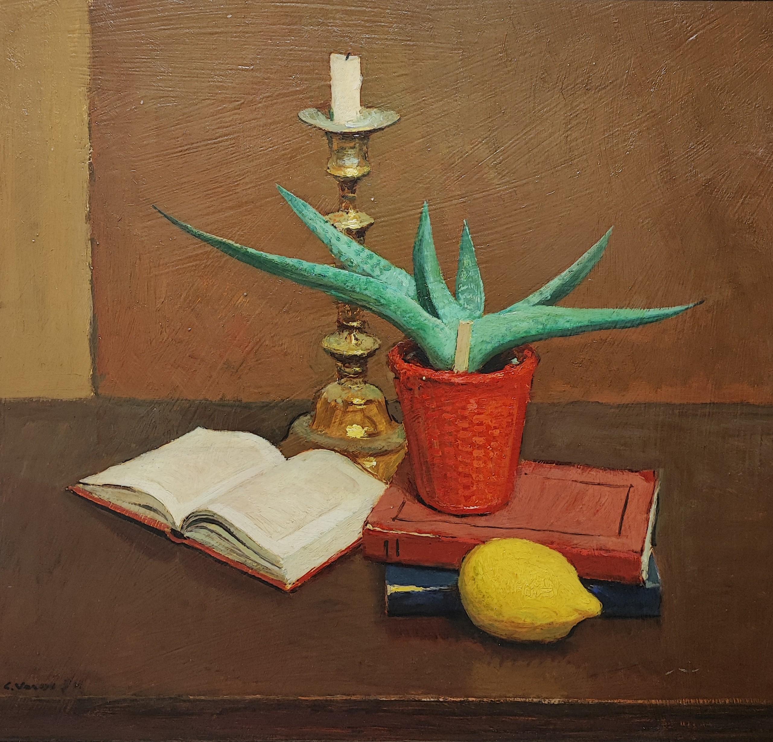 Carlo Varese Still-Life Painting - Still life with cactus