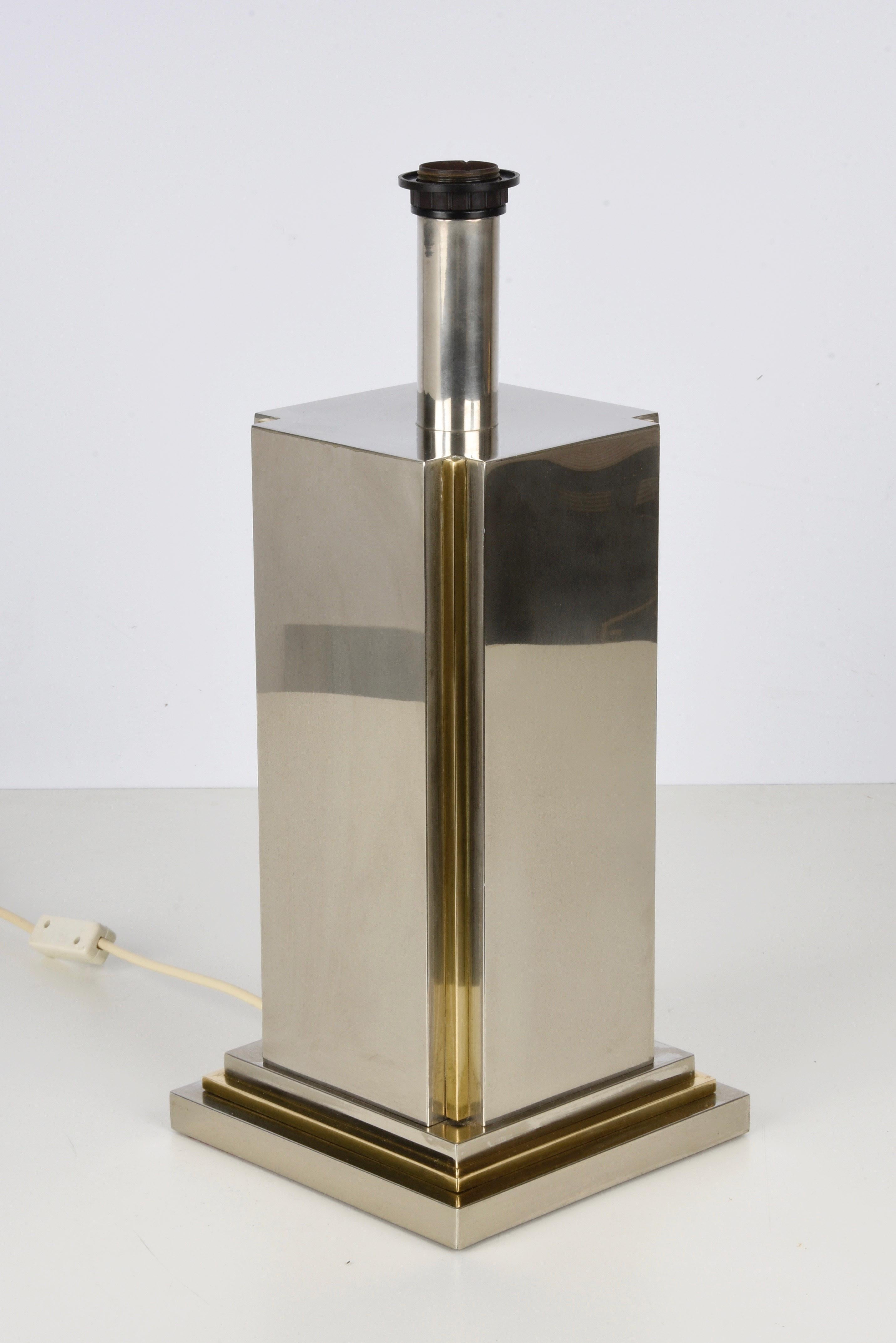 Carlo Venturini Steel and Brass Italian Table Lamp for Bottega del Lume, 1970s For Sale 4