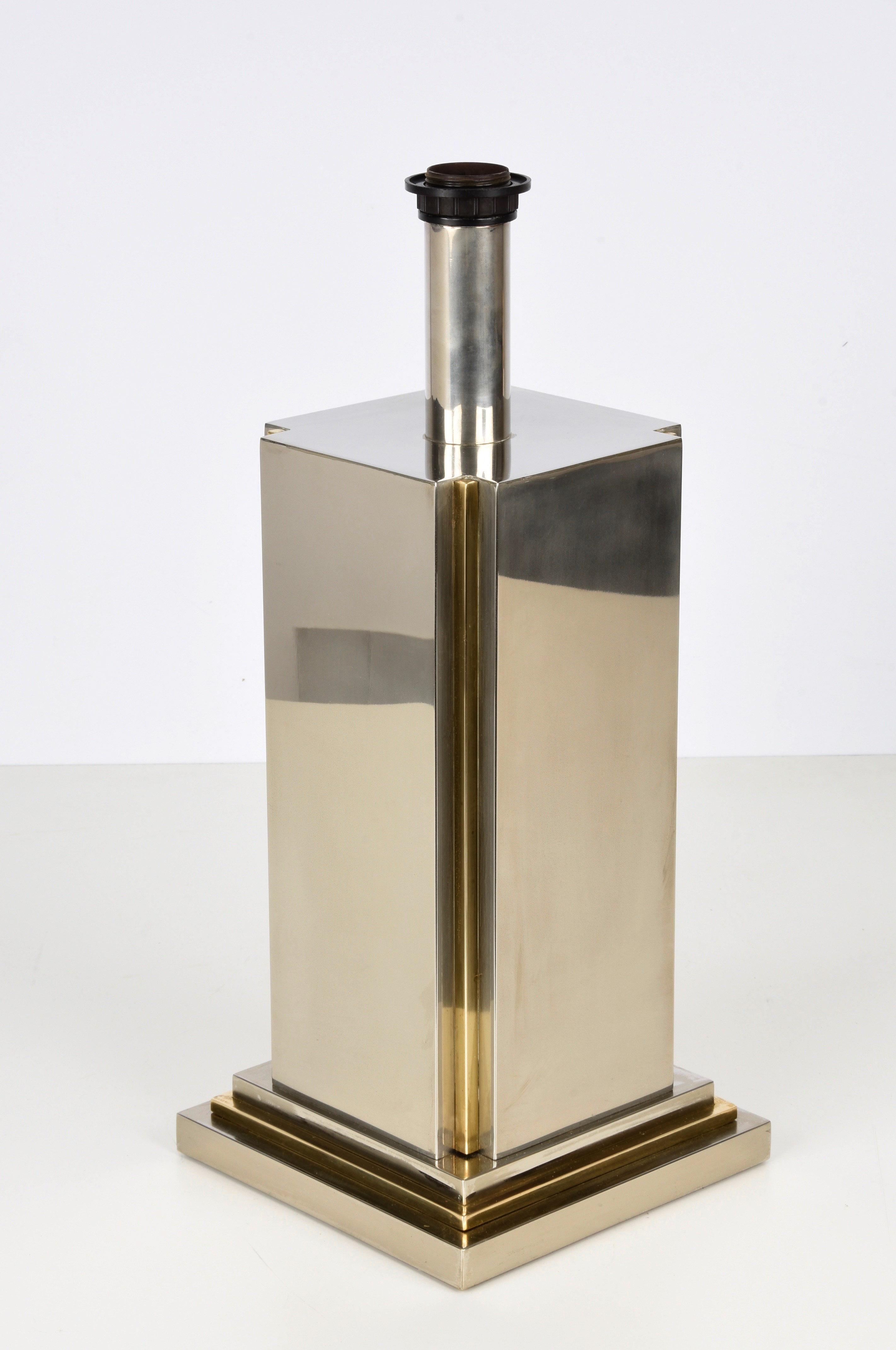 Carlo Venturini Steel and Brass Italian Table Lamp for Bottega del Lume, 1970s For Sale 7