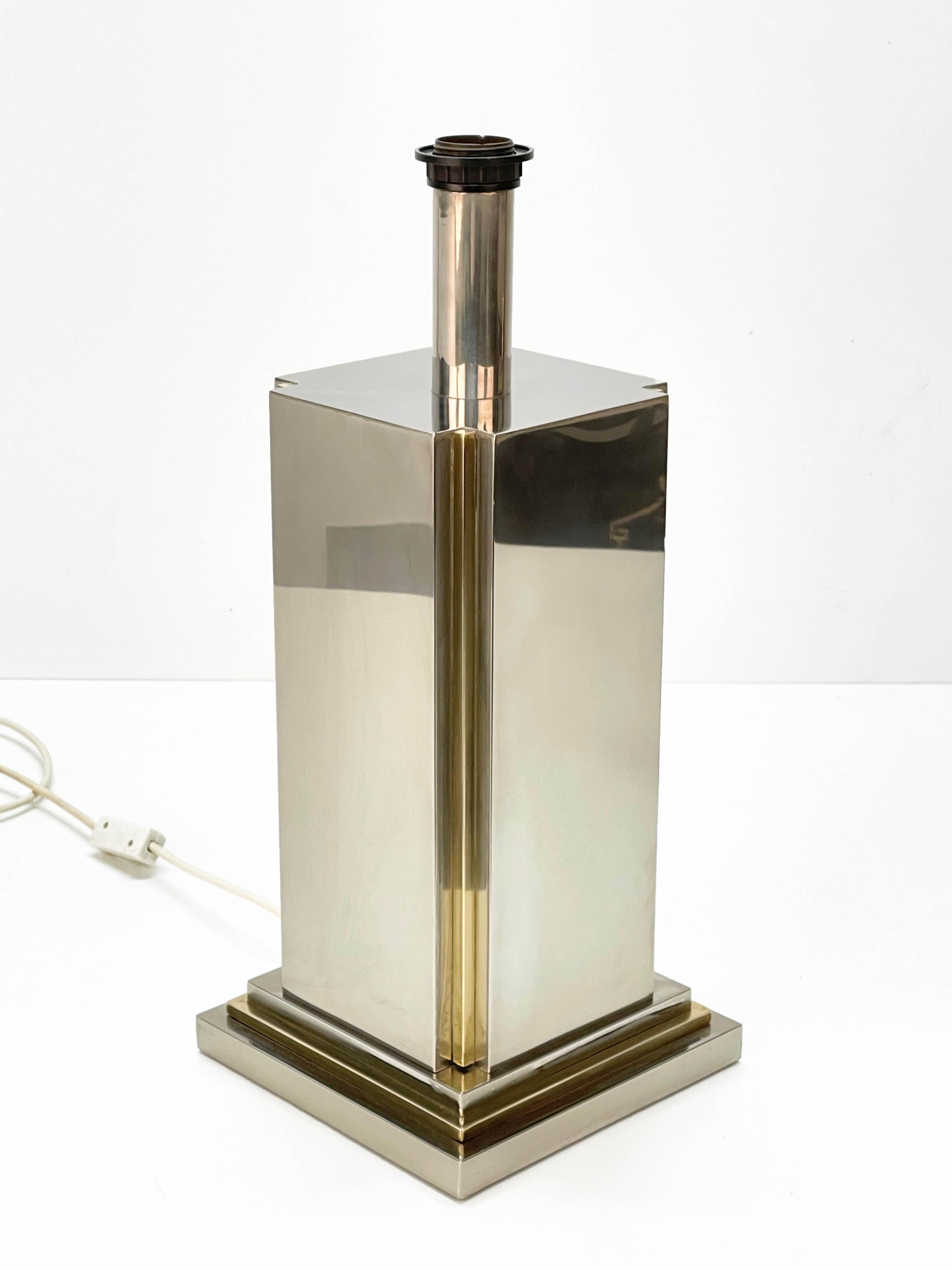 Carlo Venturini Steel and Brass Italian Table Lamp for Bottega del Lume, 1970s For Sale 11