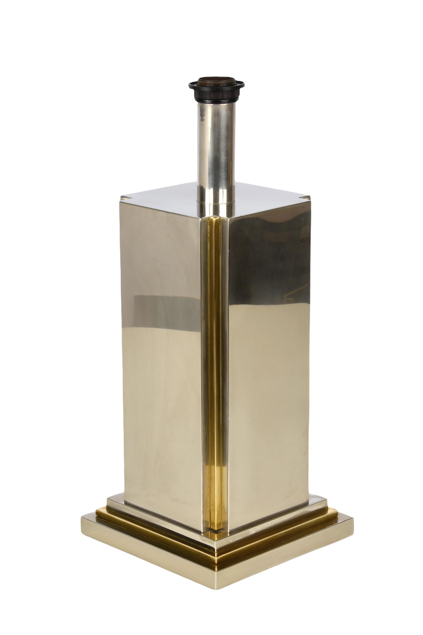 Carlo Venturini Steel and Brass Italian Table Lamp for Bottega del Lume, 1970s For Sale 12