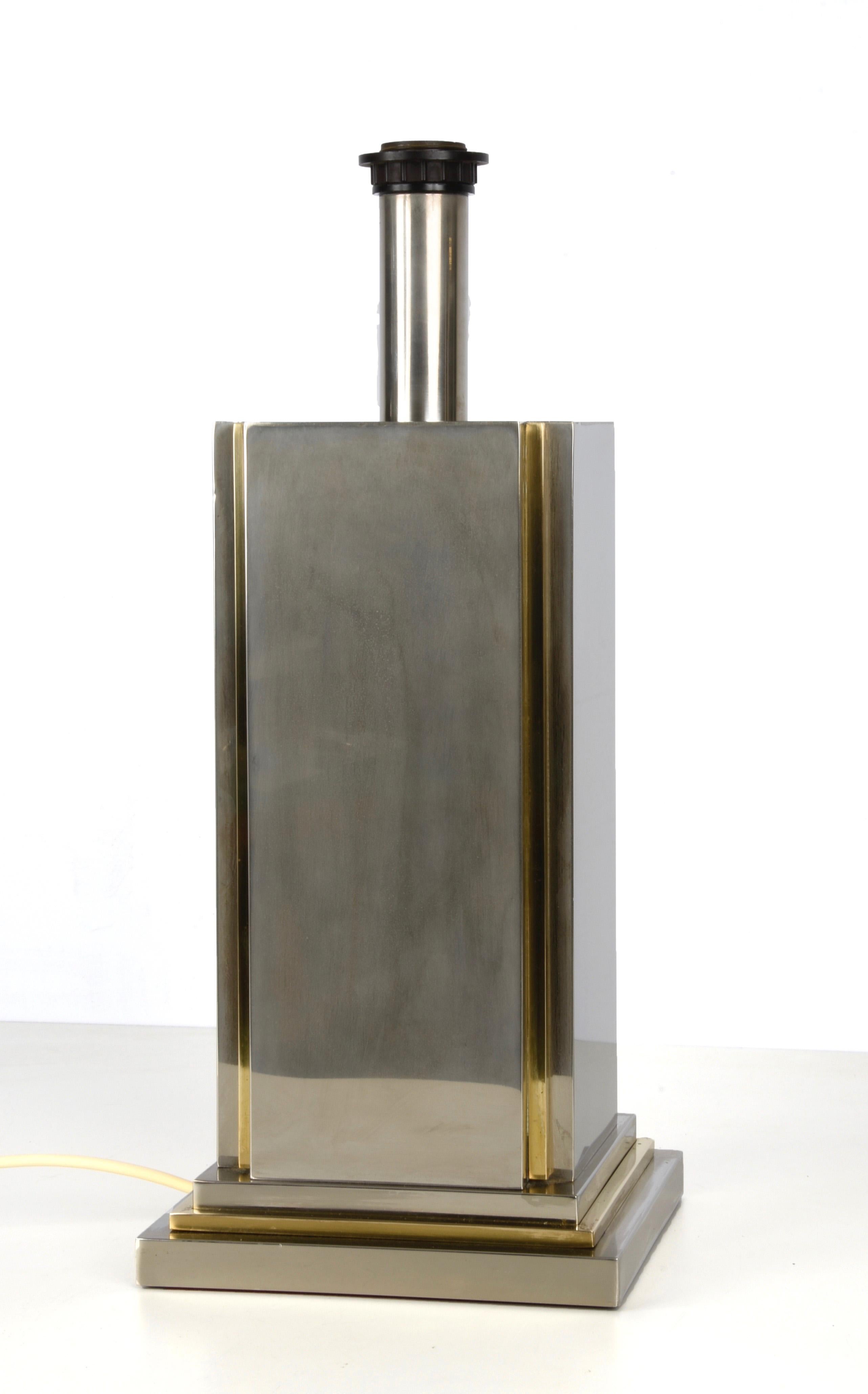 Carlo Venturini Steel and Brass Italian Table Lamp for Bottega del Lume, 1970s For Sale 1