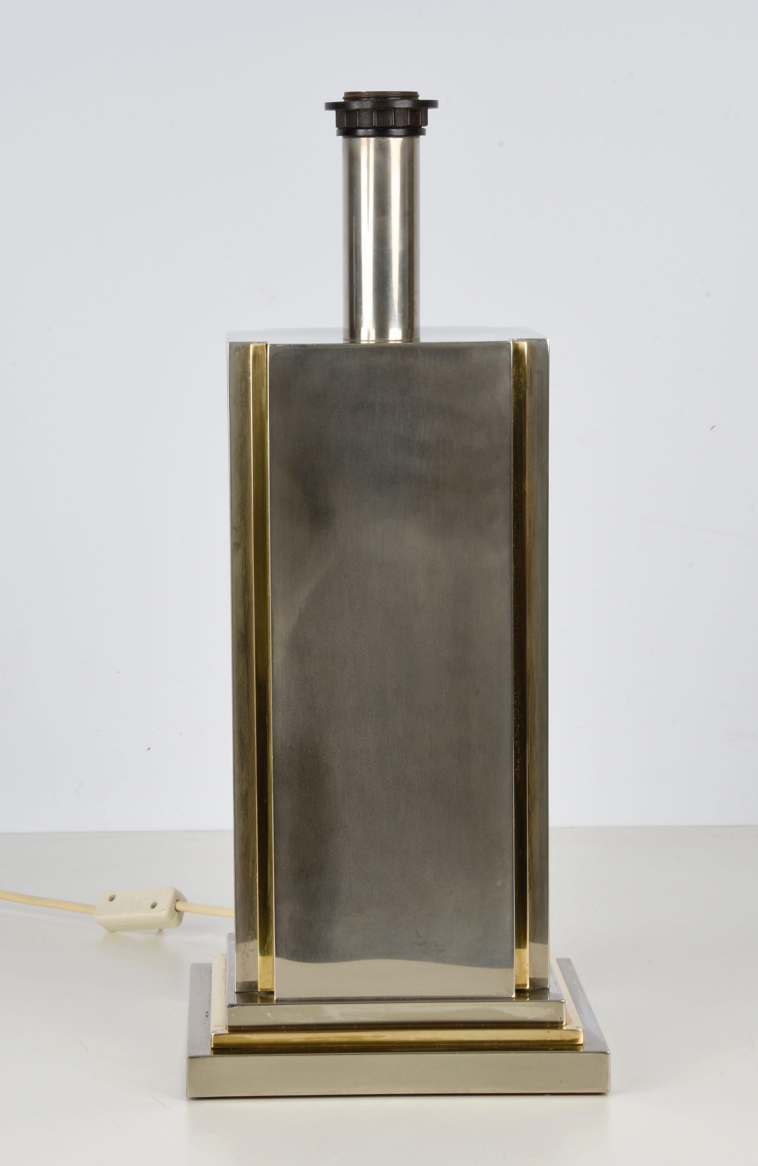 Carlo Venturini Steel and Brass Italian Table Lamp for Bottega del Lume, 1970s For Sale 3
