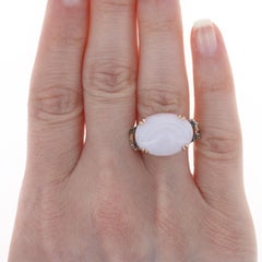 Carlo Viani Mother of Pearl, Smoky Quartz & Topaz Ring Rose Gold 14k Oval .90ctw