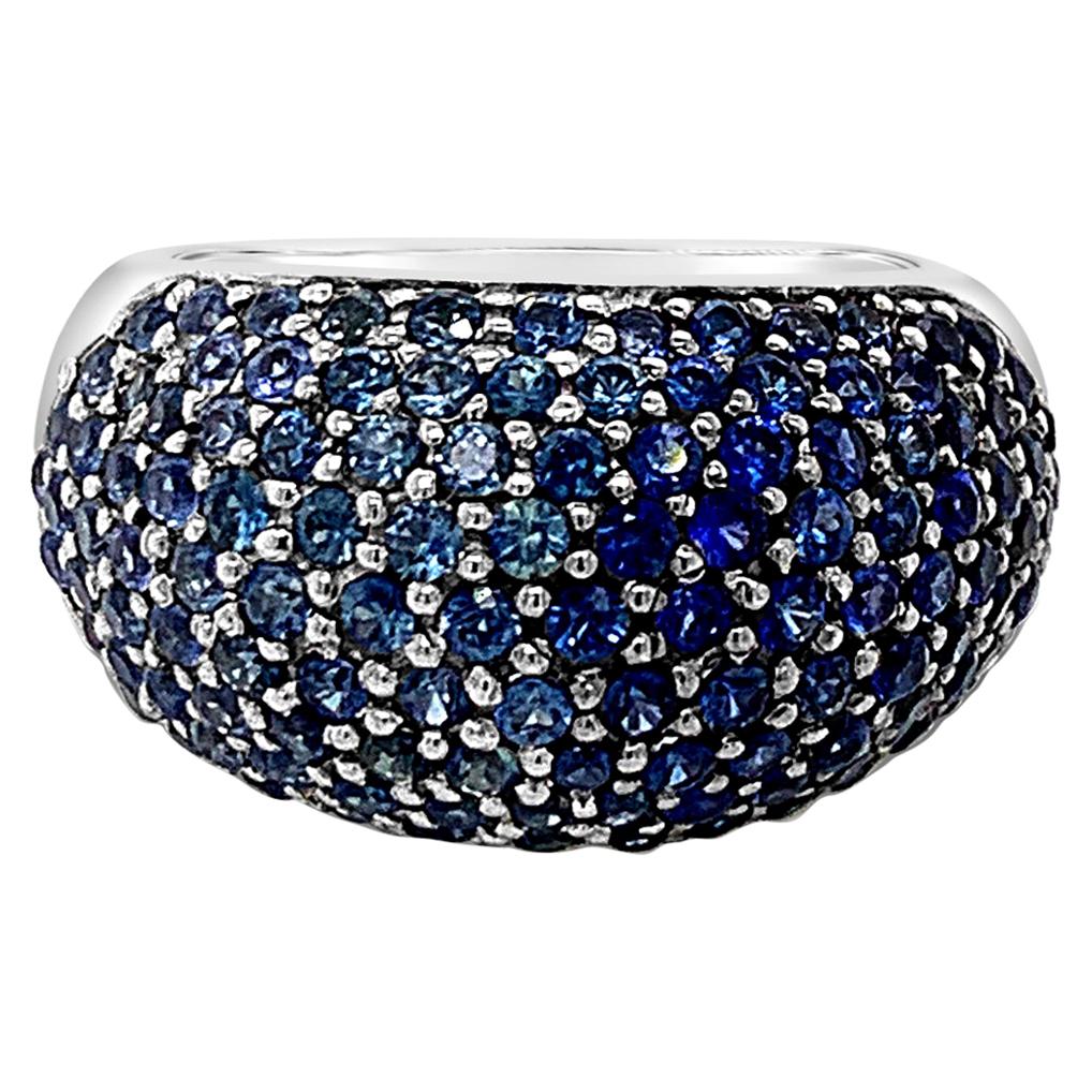 Carlo Viani Ring Featuring Blueberry Sapphire Set in 14 Karat Vanilla Gold