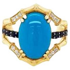 Carlo Viani Ring featuring Blueberry Sapphire, White Sapphire, Robins Egg Blue