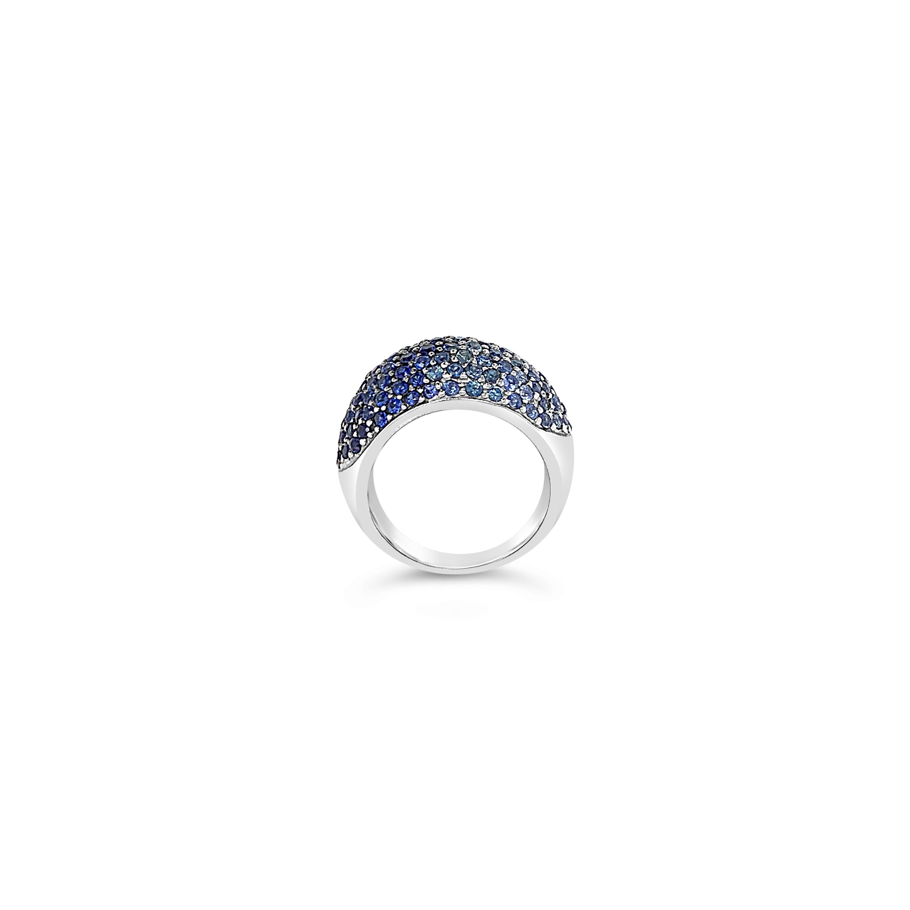 Carlo Viani® Ring featuring 2 1/3 cts. Blueberry Sapphire™, set in 14K Vanilla Gold®. Please feel free to reach out with any questions! Item comes with a Carlo Viani® suede pouch! Ring Size 5.5. Ring may or  may not be sizable.
