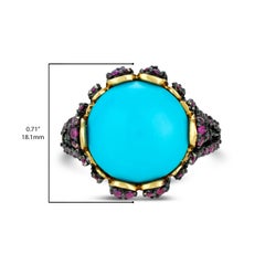 Carlo Viani Turquoise Ring 7 7/8 Cts Gemstone Cocktail Ring
