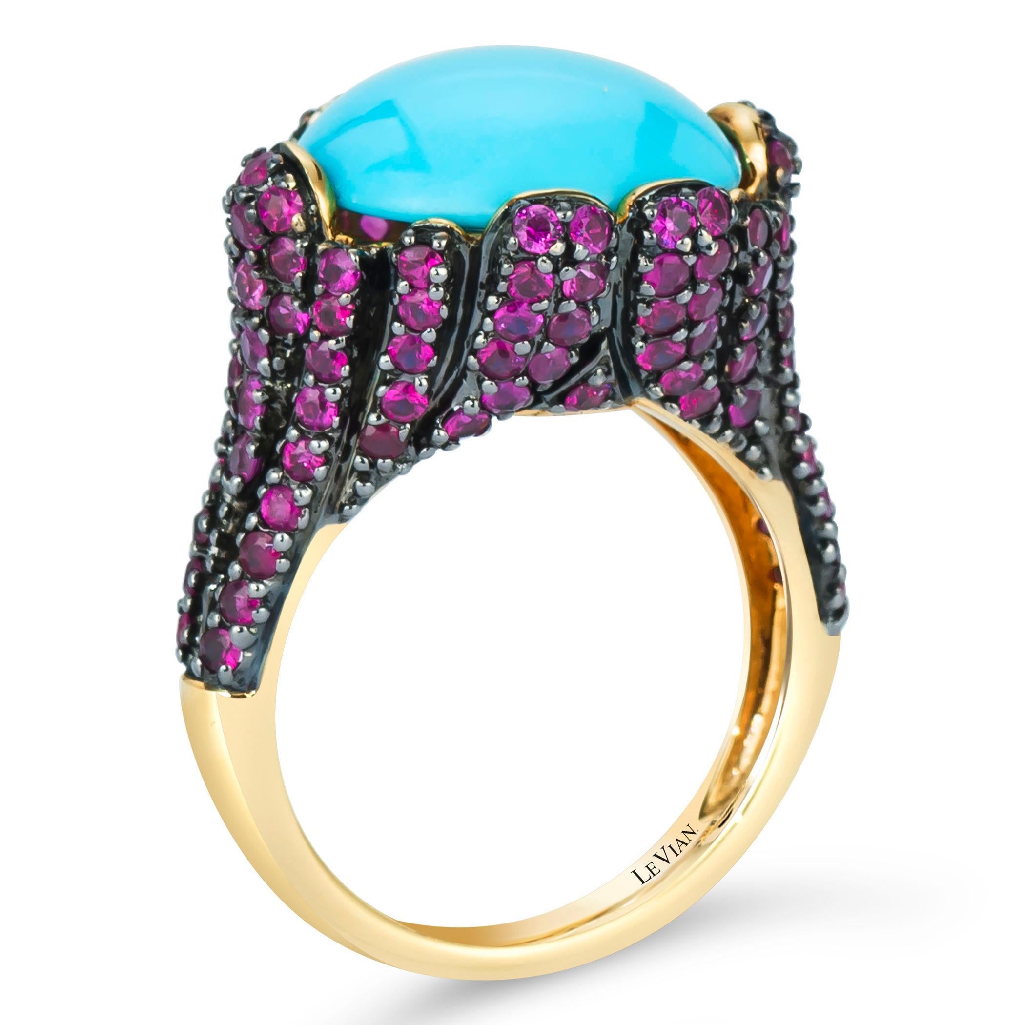Women's or Men's Carlo Viani Turquoise Ring 7 7/8 Cts Gemstone Cocktail Ring