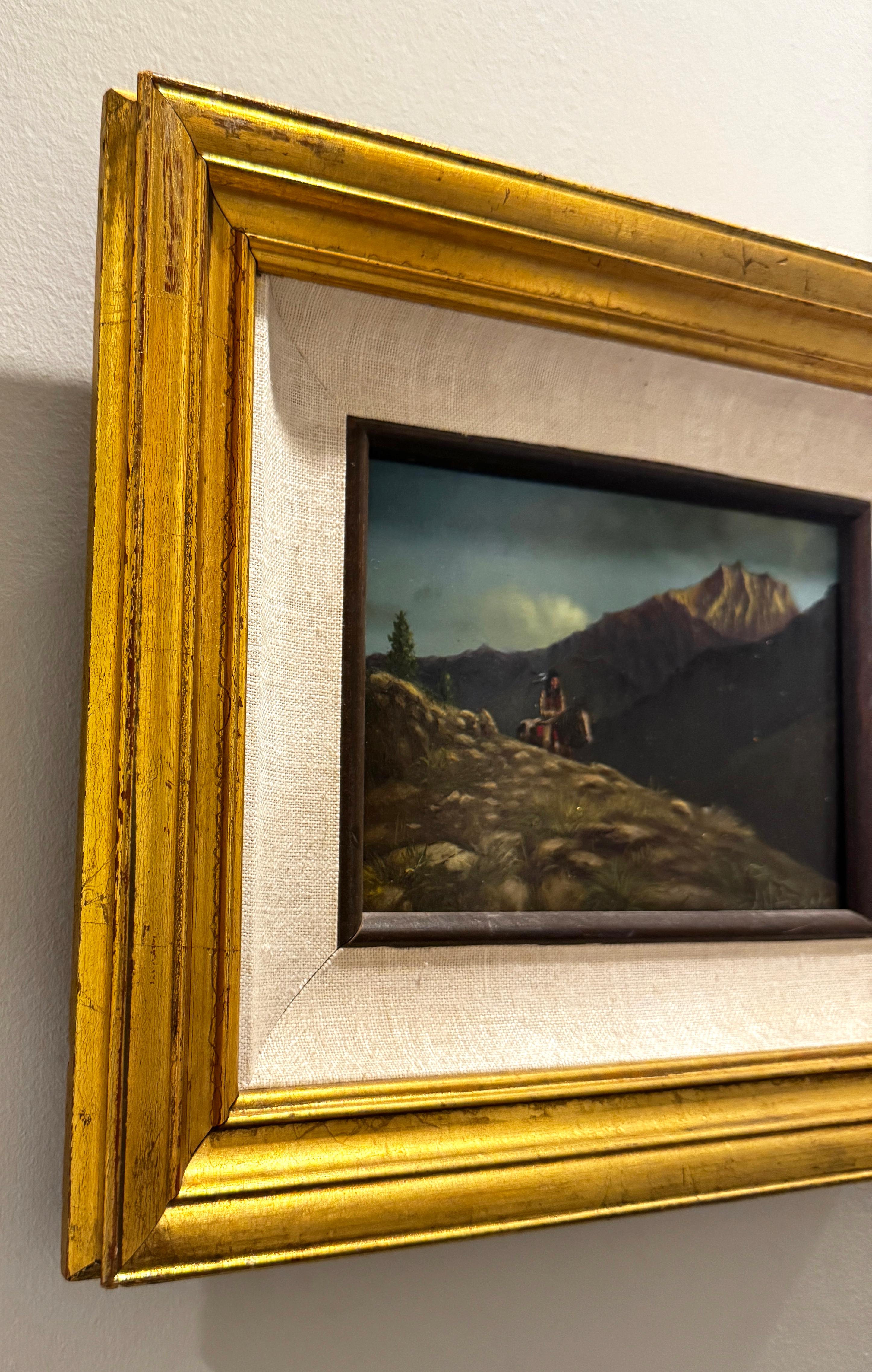 Carlo Wahlbeck (b. 1933), The Intruder, Oil on Copper Painting in Giltwood Frame In Good Condition For Sale In Philadelphia, PA