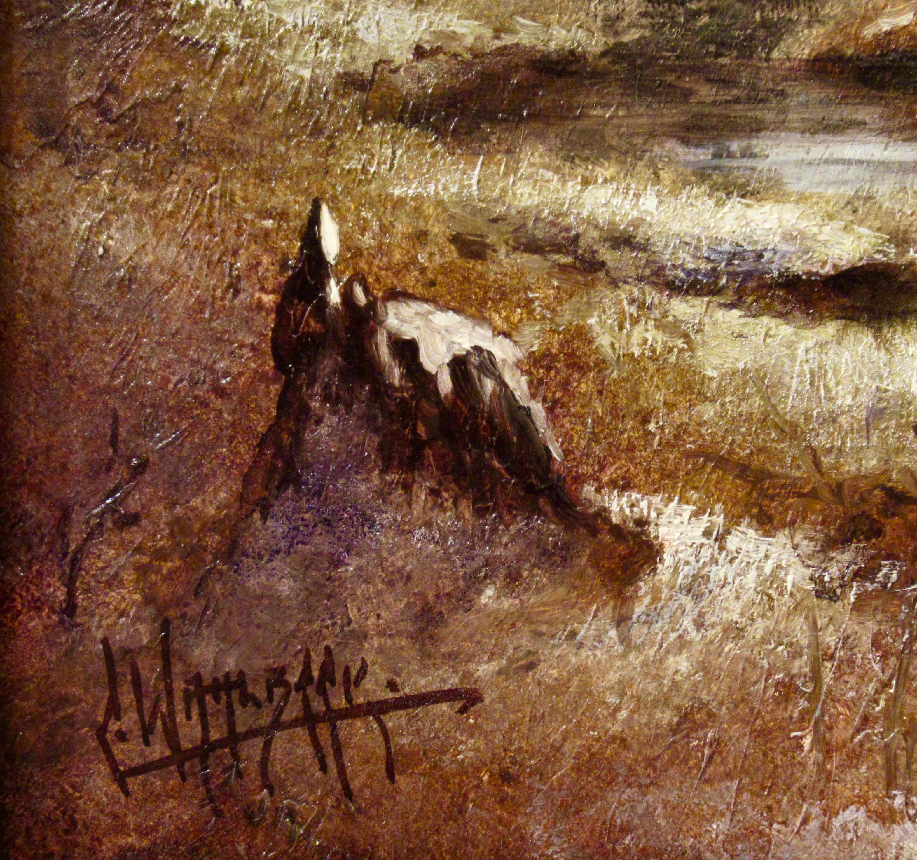 Hiver sauvage - Marron Figurative Painting par Carlo Wahlbeck
