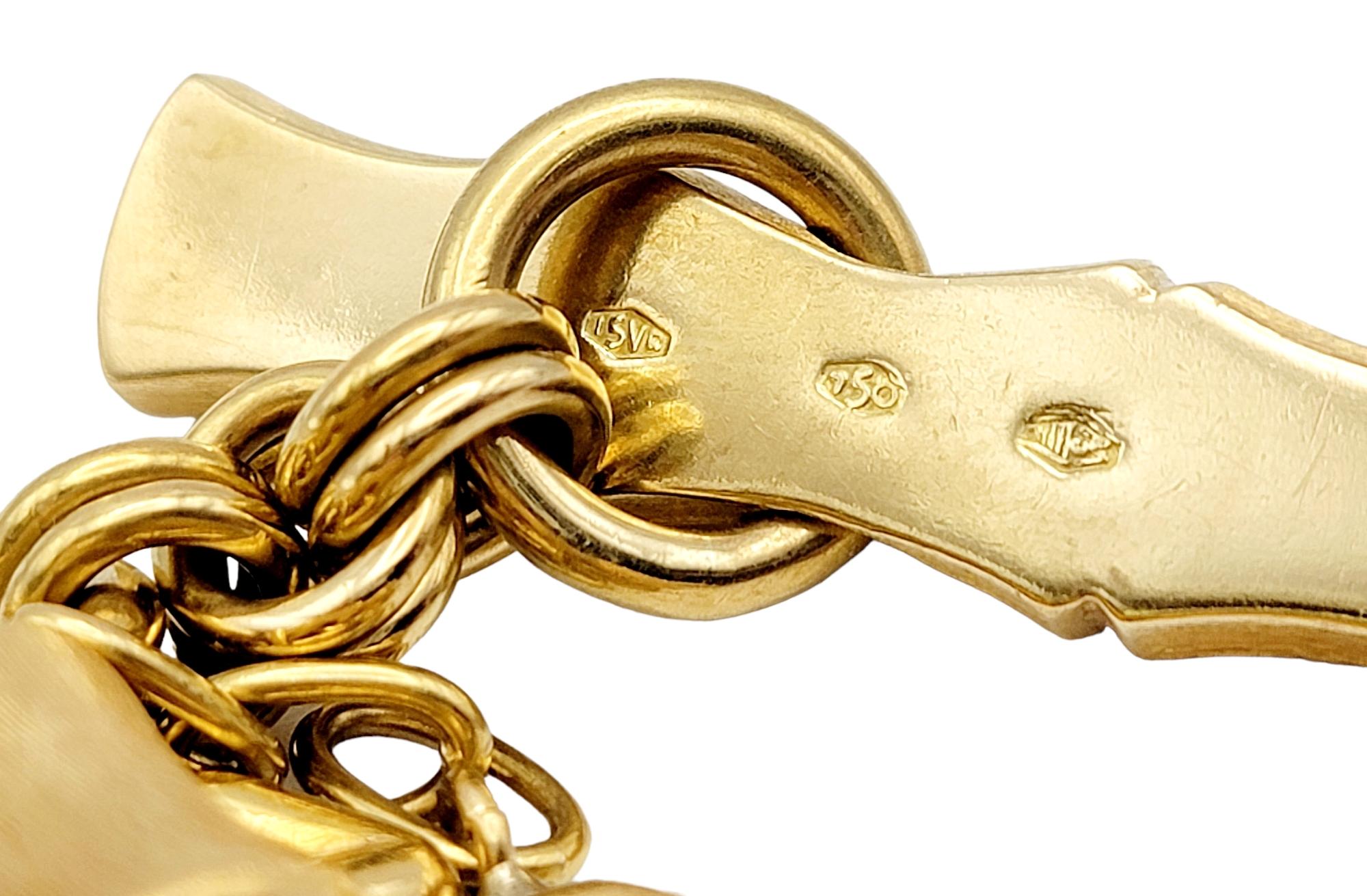 Carlo Weingrill Bracelet à maillons réversible en or jaune 18 carats et bambou épais en vente 13