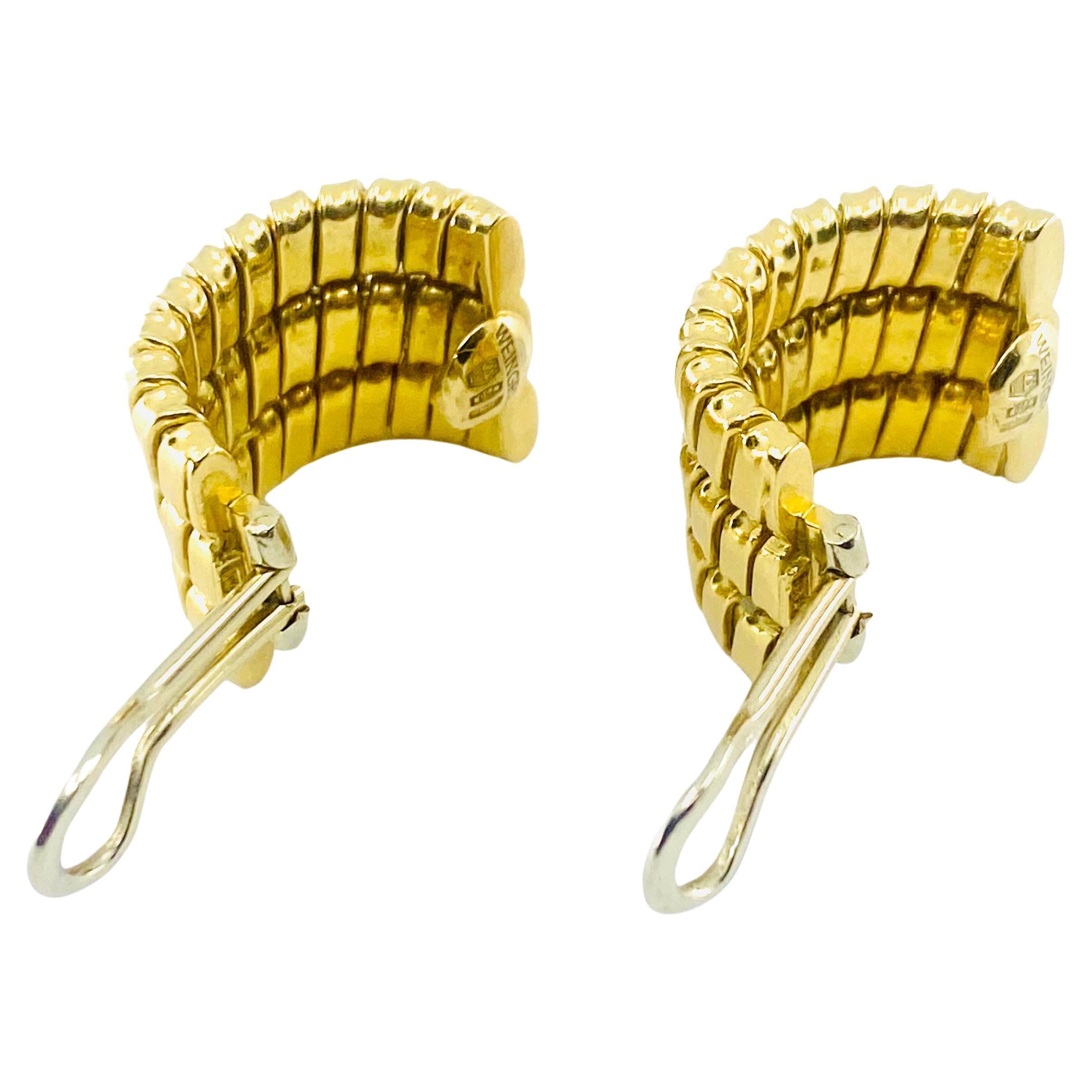 Women's Carlo Weingrill 18k Gold Earrings Tubogas 