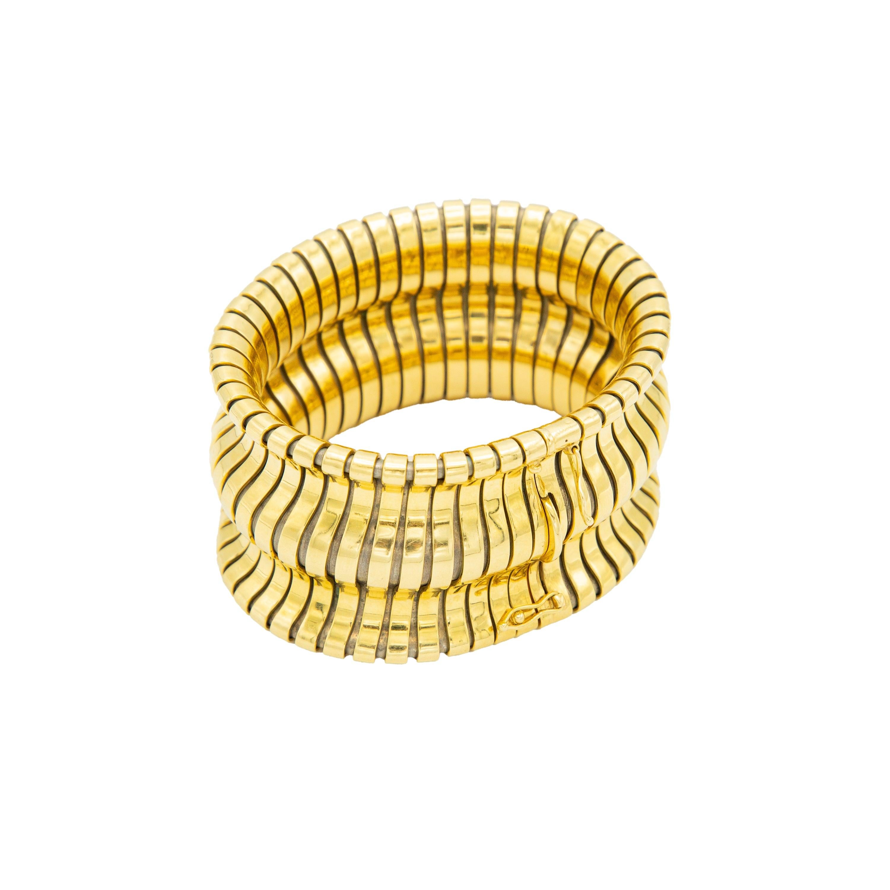 Women's Carlo Weingrill 18k Gold Tubogas Bracelet - '90s For Sale